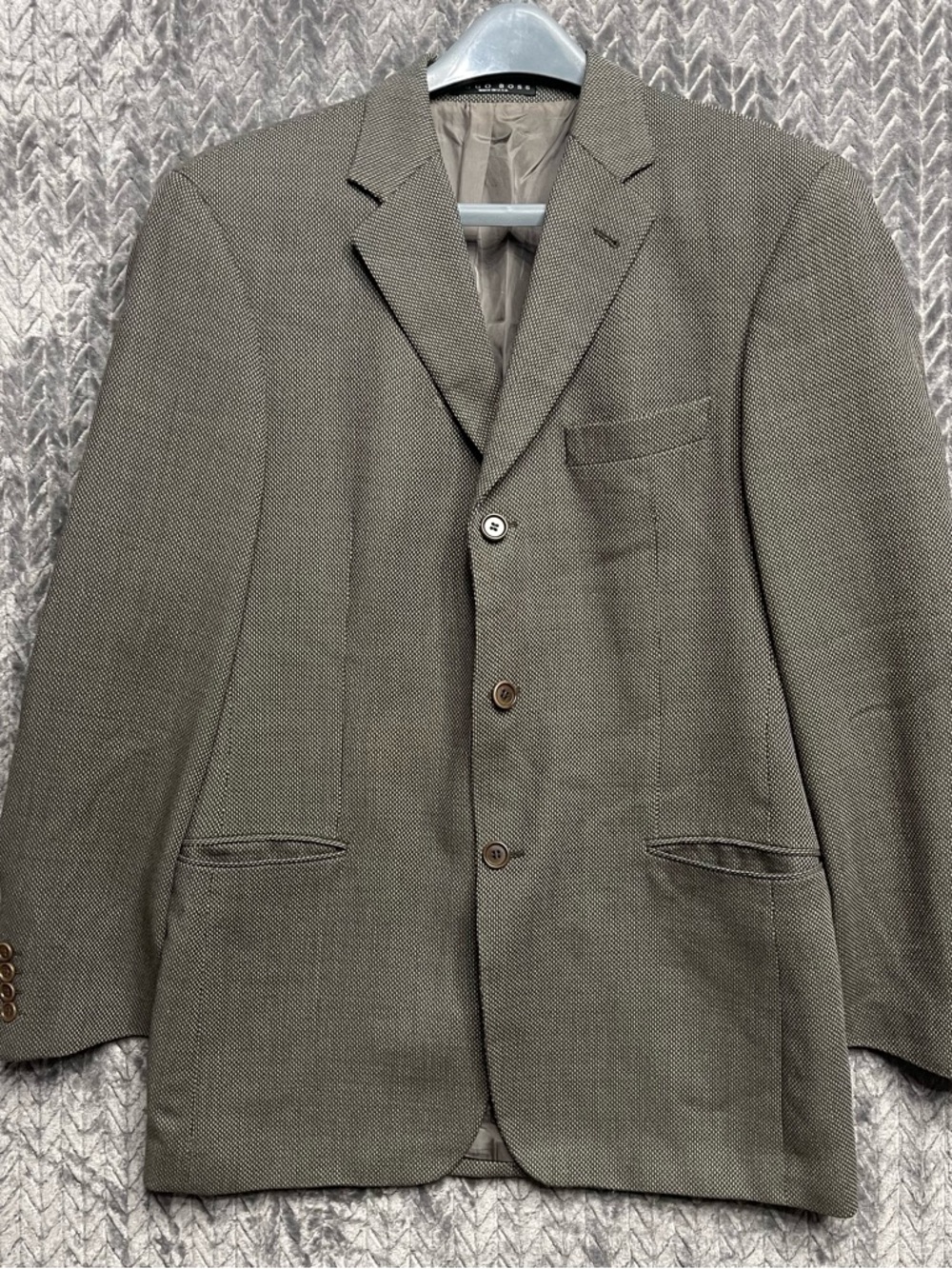 Hugo Boss Olive-Brown Herringbone Sport Coat